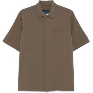 Herno, Heren, Overhemden, Bruin, Maat: L Poliester,