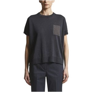 Peserico, Dames, Truien, Blauw, Maat: M Katoen,