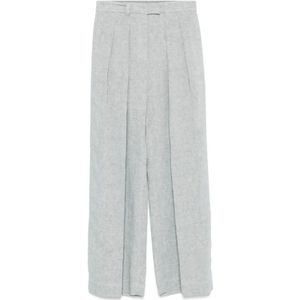 Brunello Cucinelli, Dames, Broeken, Grijs, Maat: M Katoen,