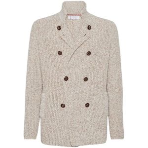 Brunello Cucinelli, Heren, Jassen, Beige, Maat: M Wol,
