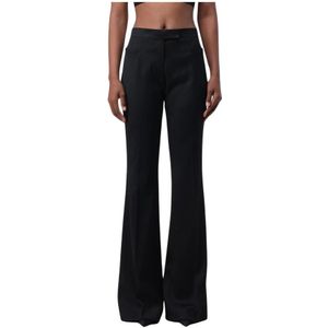 Tom Ford, Dames, Broeken, Zwart, Maat: 2XS Leer,