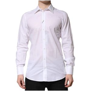 Dolce & Gabbana, Heren, Overhemden, Wit, Maat: M Katoen,