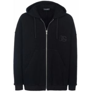 Dolce & Gabbana, Heren, Sweatshirts & Hoodies, Zwart, Maat: L Katoen,