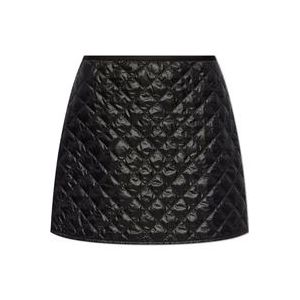 Moncler Zwarte Diamant Gewatteerde Rok , Black , Dames , Maat: 2XS