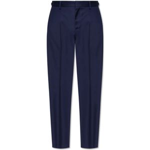 Versace, Heren, Broeken, Blauw, Maat: S Wol,