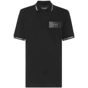 Plein Sport, Heren, Tops, Zwart, Maat: S Katoen,