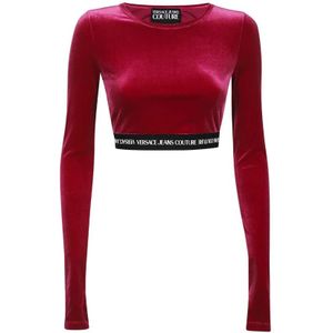 Versace Jeans Couture, Dames, Tops, Rood, Maat: 2XS Poliester,