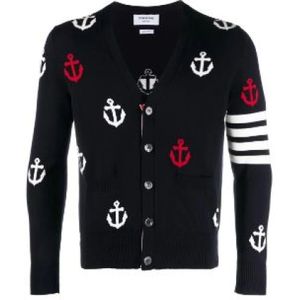 Thom Browne, Heren, Truien, Blauw, Maat: M Katoen,