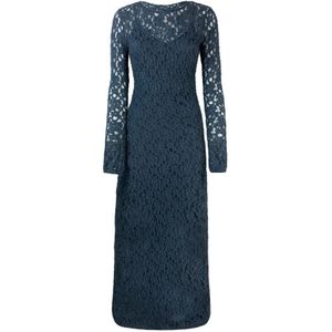 Max Mara Studio, Dames, Jurken, Blauw, Maat: S Poliester,