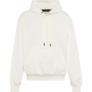 Dolce & Gabbana, Heren, Sweatshirts & Hoodies, Wit, Maat: M Katoen,
