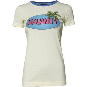 Dolce & Gabbana - HAVANITY - T-shirt - Lichtgeel - Katoen - Korte Mouwen