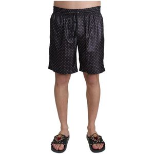Dolce & Gabbana - Zwarte Polka Dot Badmode - Heren - Polyester