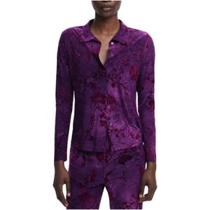 Desigual, Dames, Blouses & Shirts, Paars, Maat: XS Poliester,