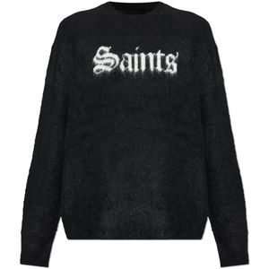 AllSaints, Heren, Truien, Zwart, Maat: M Wol,