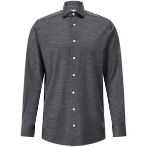 Eton, Heren, Overhemden, Grijs, Maat: L Wol,