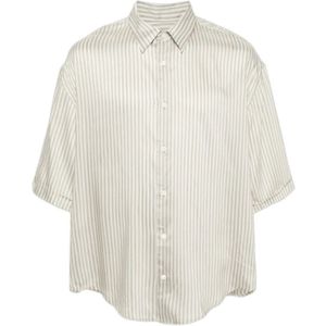 Ami Paris, Heren, Overhemden, Beige, Maat: S Zijde,