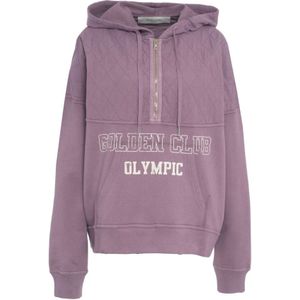 Golden Goose, Dames, Sweatshirts & Hoodies, Paars, Maat: M Katoen,