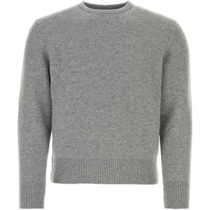 Thom Browne, Heren, Truien, Grijs, Maat: L Wol,