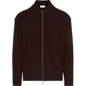 Paolo Pecora, Heren, Sweatshirts & Hoodies, Bruin, Maat: L Wol,