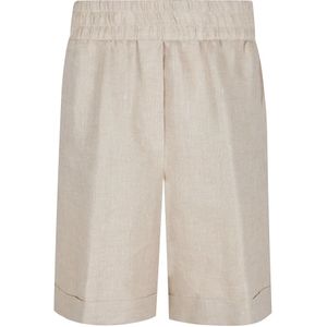 Peserico, Dames, Korte broeken, Beige, Maat: M Linnen,