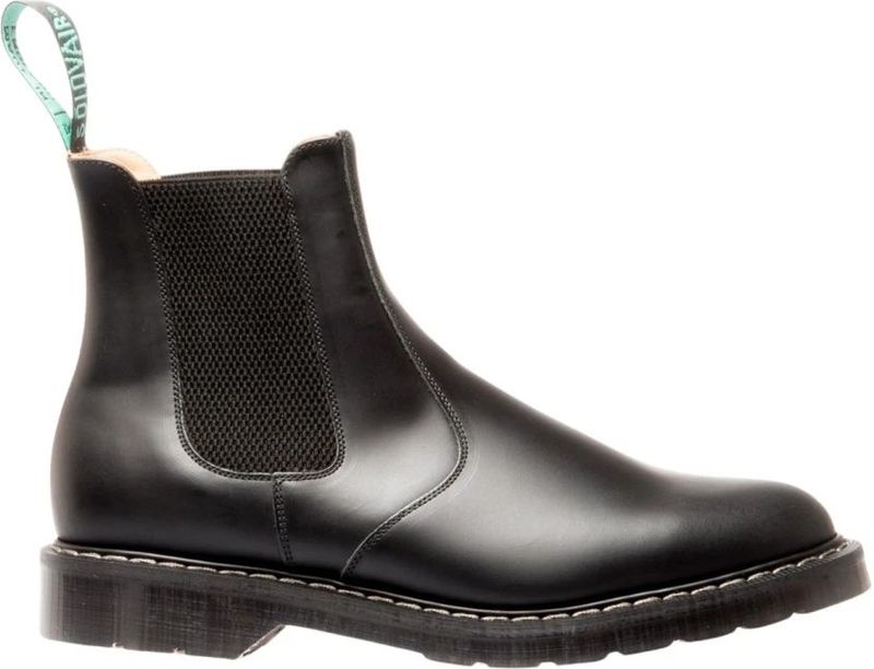 Solovair - Dealer - Chelsea Boots - Zwart - Gevoerd - Glad Leer