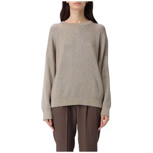 Brunello Cucinelli, Dames, Truien, Bruin, Maat: S