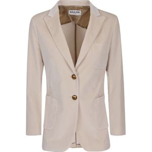 Saulina, Dames, Jassen, Beige, Maat: S Katoen,