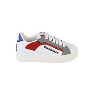 Dsquared2 Wit/Grijs/Rood Sneakers , White , Heren , Maat: 39 EU