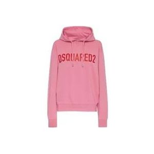 Dsquared2 Hoodie met iconisch logo, roze kleur , Pink , Dames , Maat: L