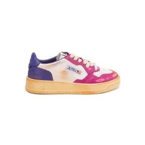Autry Leren Sneakers in Wht/Pink/Prp , Multicolor , Dames , Maat: 36 EU