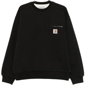Carhartt Wip, Heren, Sweatshirts & Hoodies, Zwart, Maat: XL Katoen,