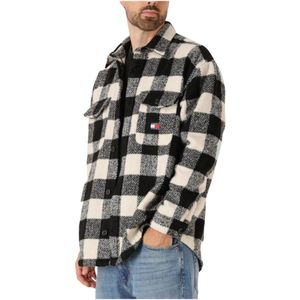 Tommy Jeans - TJM Check Overshirt - Zwart - Heren - Polyester