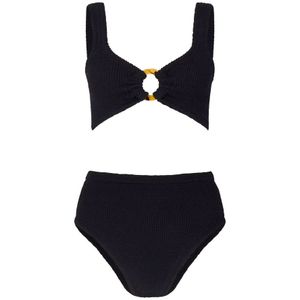 Hunza G, Dames, Badkleding, Zwart, Maat: ONE Size Leer,