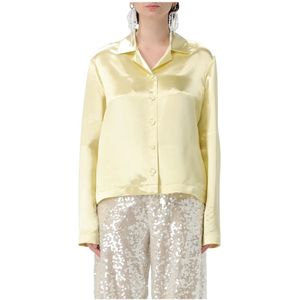 Philosophy di Lorenzo Serafini, Dames, Blouses & Shirts, Geel, Maat: S Satijn,