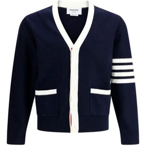 Thom Browne, Heren, Truien, Blauw, Maat: XL Katoen,