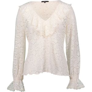 zero - Blouse - Eierschaal - Blouseshirt - Lange Mouw - Aansluitende Pasvorm