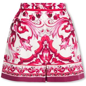 Dolce & Gabbana, Dames, Korte broeken, Roze, Maat: 2XS Katoen,