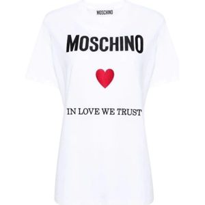 Moschino, Dames, Tops, Wit, Maat: 2XS Katoen,
