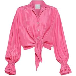 Forte Forte, Dames, Blouses & Shirts, Roze, Maat: 3XL Zijde,