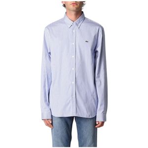 Lacoste, Heren, Overhemden, Blauw, Maat: M Katoen,