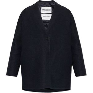 Moncler, unisex, Jassen, Blauw, Maat: 2XS Wol,