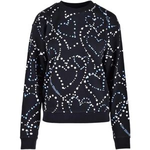 Love Moschino, Dames, Sweatshirts & Hoodies, Zwart, Maat: XS Katoen,