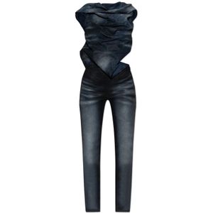 Diesel, Dames, Jumpsuits & Playsuits, Blauw, Maat: S Katoen,