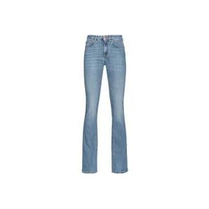 Pinko Blauwe Uitlopende Stretch Denim Jeans met Love Birds Borduursel , Blue , Dames , Maat: W26