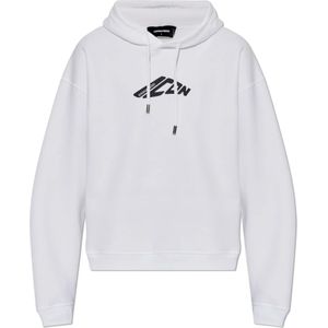 Dsquared2, Heren, Sweatshirts & Hoodies, Wit, Maat: M Katoen,