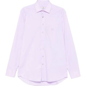 Etro, Heren, Overhemden, Paars, Maat: M Katoen,