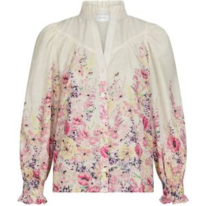 Neo Noir, Dames, Blouses & Shirts, Beige, Maat: M