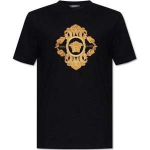 Versace, Heren, Tops, Zwart, Maat: L