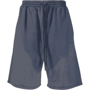 Off White, Heren, Korte broeken, Blauw, Maat: L Katoen,