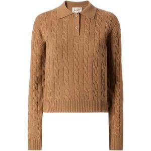 MC2 Saint Barth, Dames, Tops, Bruin, Maat: M Wol,